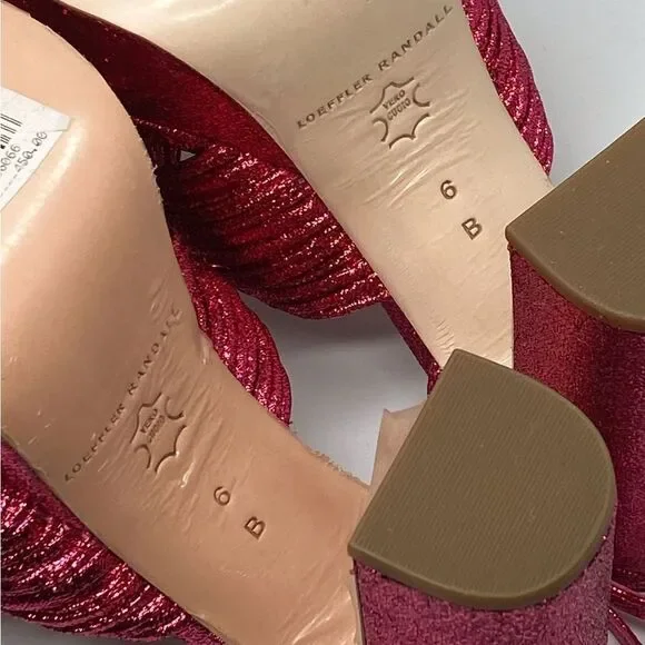 Loeffler Randall Natalia Pleated Bow Platform Sandals size 6